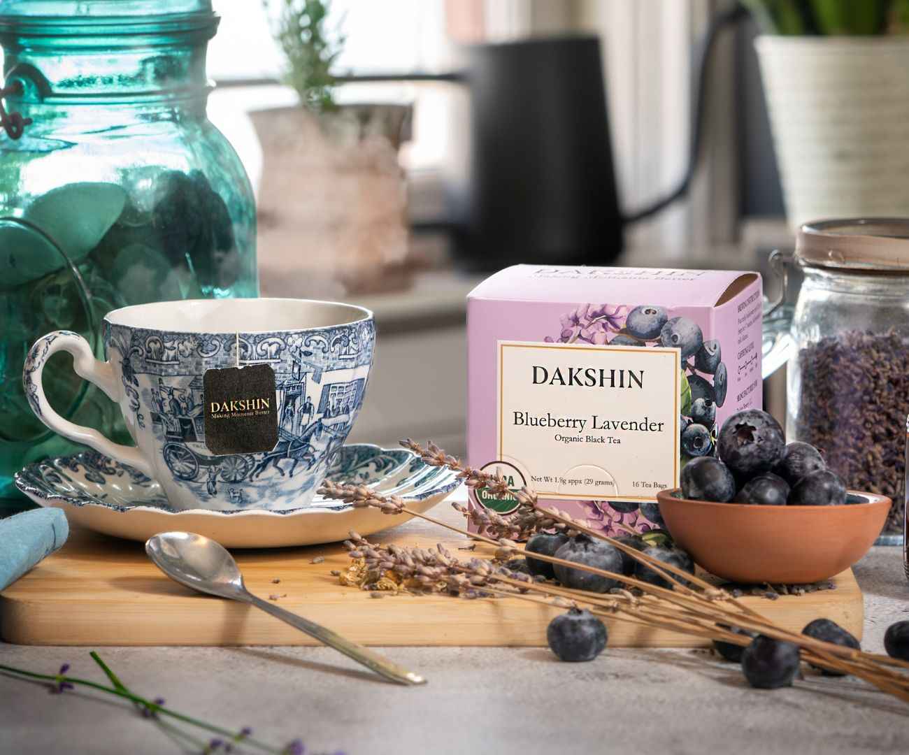Organic Blueberry Lavender Tea - Antioxidant by Dakshin